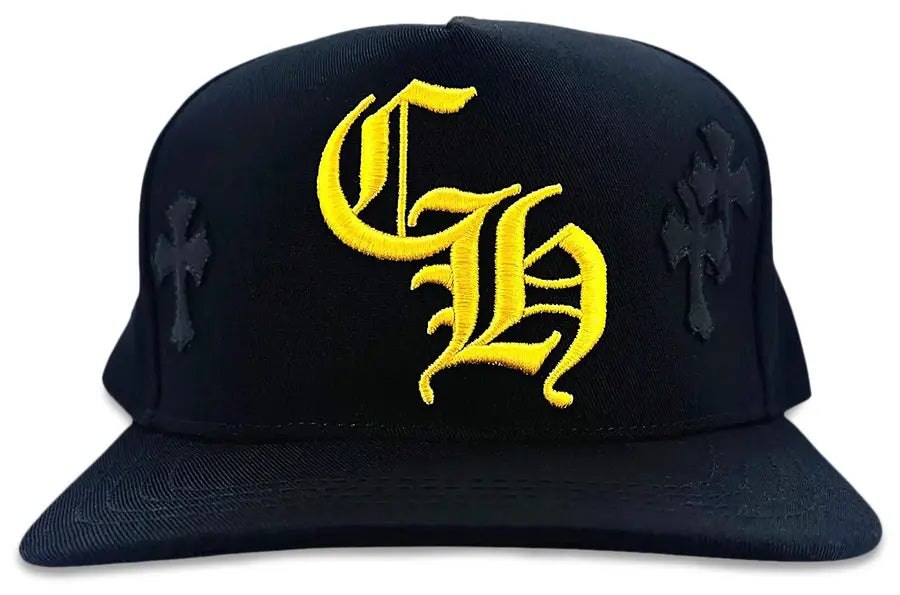 Chrome Hearts Black/Yellow Crosses Patch Hat