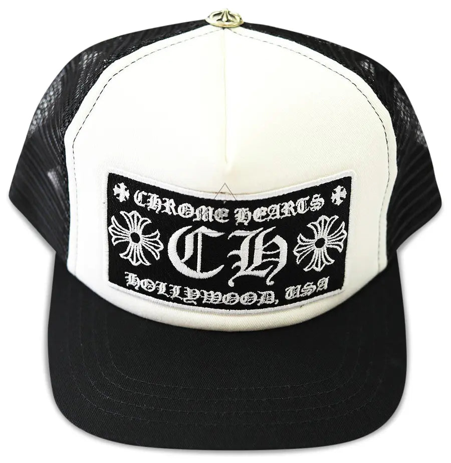 Chrome Hearts Ch Hollywood Trucker Hat 'Black/White'