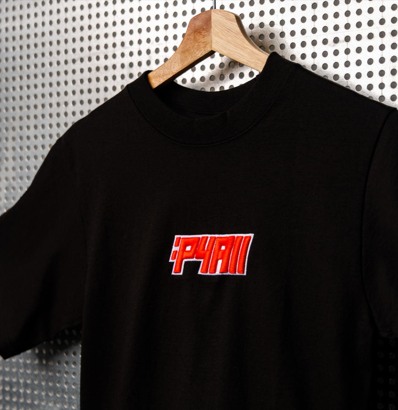 Black & Red P4 'Embroided Tee'