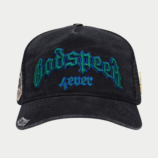 Godspeed "Black Washed/Green" Trucker Hat